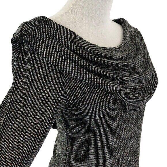MSK Slinky Glitter Evening Blouse Cowl Neck Cowl Back Size Petite Small - Picture 7 of 8